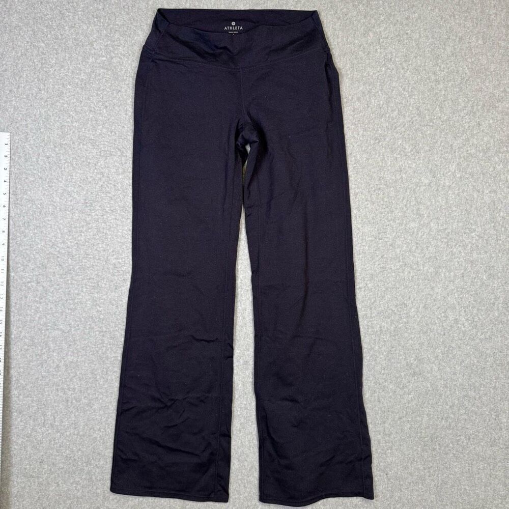Athleta Women's Size Small Black High Waisted Flare Wide Leggings Yoga Athletic